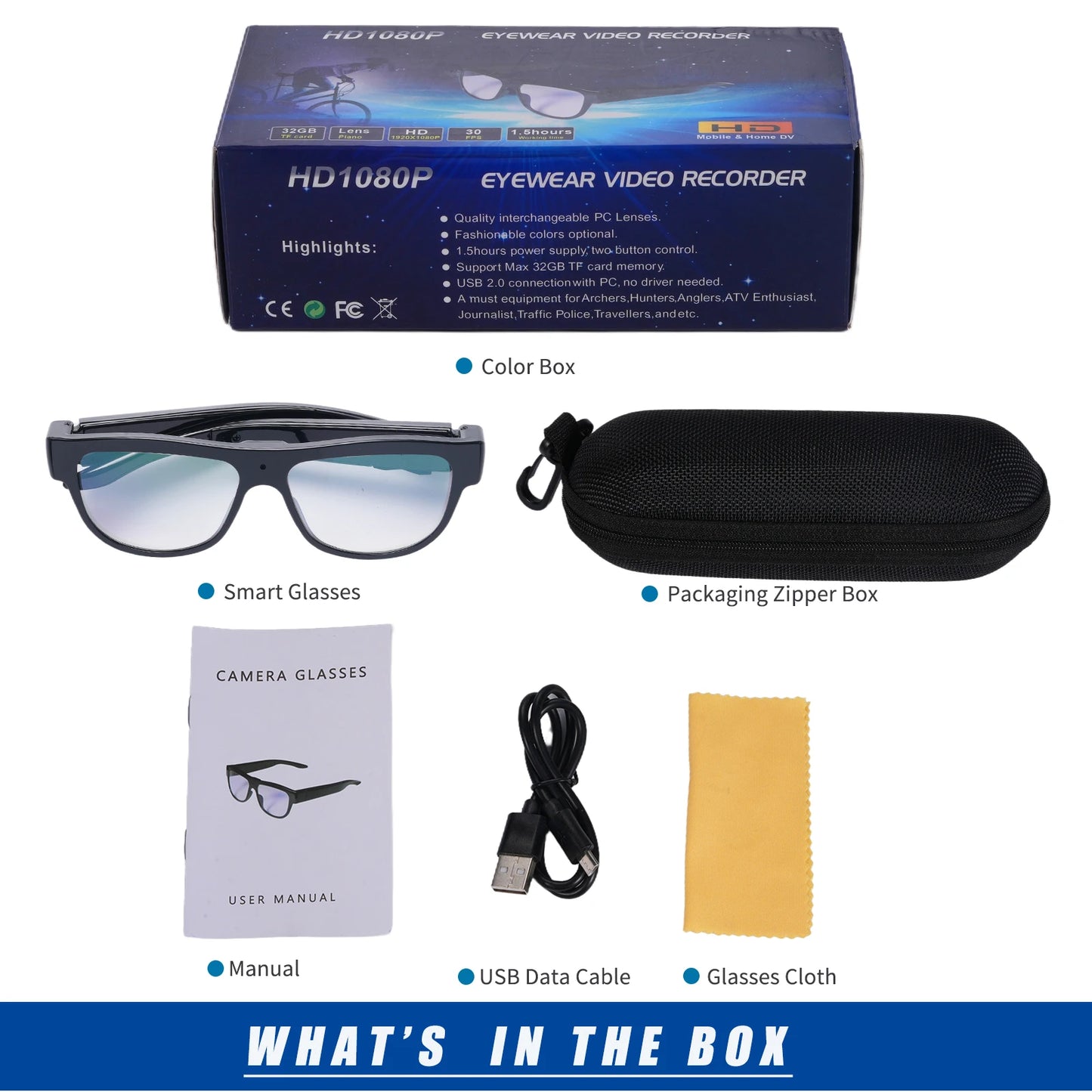 SpyGlasses - Camcorder Sunglasses Action Camera